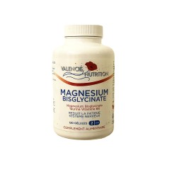 NOUVEAU  : MAGNESIUM BISGLYCINATE 320 mg, Taurine 100 mg,  Vit B6  1,5 mg pour 2 gélules:  120 gélules en pullulane