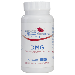 DMG Diméthylglycine HCL  200 mg 90 gélules de pullulan.