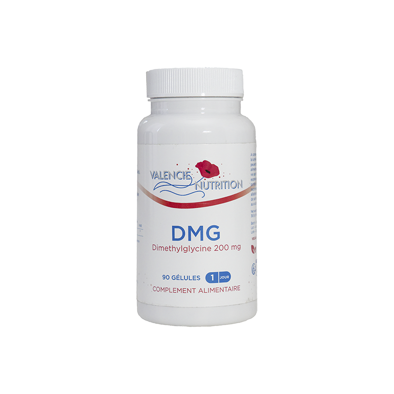 DMG Diméthylglycine HCL  200 mg 90 gélules de pullulan.